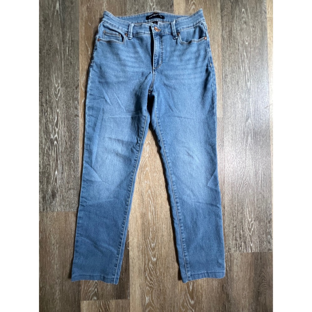 Bandolino Amy Jeans Womens 8 Blue Straight Leg Mid Rise Medium Wash Denim